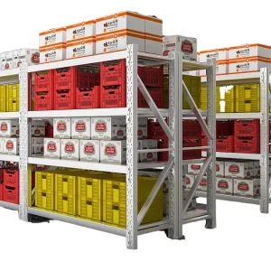 Customized Warehouse Storage Rack System Cold Rolled Steel Knock-down Parts Easy Quick Assembly