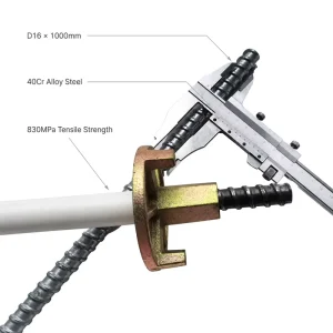D16 40Cr Alloy Steel Formwork Tie Rod 1000mm High Tensile Strength 830MPa Galvanized for Concrete Formwork