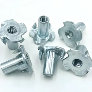DIN 1624 Four Claw T Nuts M3 M12 Zinc Plated Carbon Steel 4 Prong Tee Nuts for Furniture Assembly