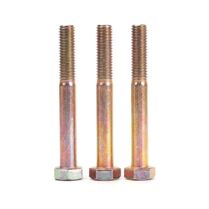 DIN 931 Grade 8.8 Yellow Zinc Plated Carbon Steel Partial Thread Hex Bolt Metric Hexagon Head Bolt