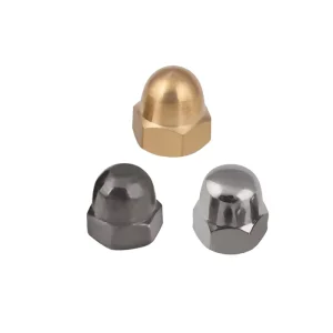 DIN M5 to M50 UNC UNF 1 4″ 2 Inches Hexagon Cap Nut with Coarse Fine Thread Brass Zinc Black Stainless Steel