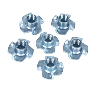 DIN1624 4-Claw Tee Nuts M3-M12 Carbon Steel Blue White Zinc Plated Four Prong T Nuts for Furniture Wood