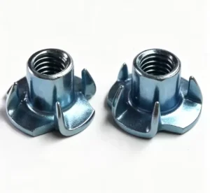 DIN1624 4 Claw Tee Nuts M3 M12 Carbon Steel Zinc Plated Four Prong T Nuts for Woodworking