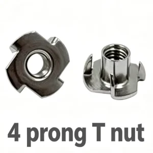DIN1624 4 Pronged T Nut M8 M6 Galvanized Zinc Plated Steel Four Claw Insert Nut Class 4.8 for Furniture Woodworking