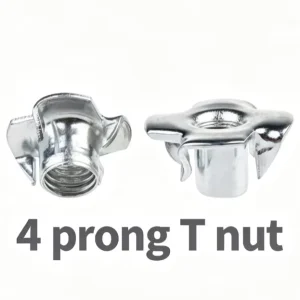 DIN1624 4 Pronged T Nut M8 M6 Galvanized Zinc Plated Steel Four Claw Insert Nut Class 4.8 for Furniture Woodworking