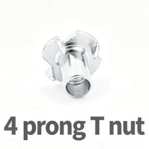 DIN1624 4 Pronged T Nut M8 M6 Galvanized Zinc Plated Steel Four Claw Insert Nut Class 4.8 for Furniture Woodworking