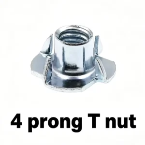 DIN1624 4 Pronged T Nut M8 M6 Galvanized Zinc Plated Steel Four Claw Insert Nut Class 4.8 for Furniture Woodworking