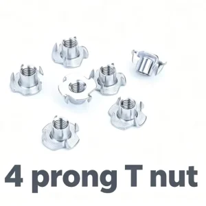 DIN1624 4 Pronged T Nut M8 M6 Galvanized Zinc Plated Steel Four Claw Insert Nut Class 4.8 for Furniture Woodworking