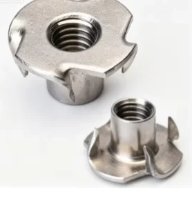 DIN1624 Carbon Steel Four Claw T Nuts M3 to M12 Blue White Zinc Plated 4 Prong Tee Nuts for Furniture Hardware