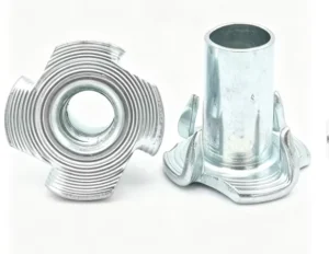 DIN1624 Four Prong T Nuts M3 M12 Carbon Steel Blue Zinc Plated 4 Claw Tee Nuts for Wood Furniture