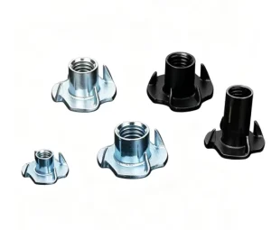 DIN1624 Four Prong T Nuts M3-M12 Color Zinc Plated Carbon Steel Wood Insert Nuts for Furniture