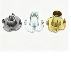 DIN1624 Galvanized Four Prong T Nuts M3 M12 Carbon Steel Yellow Zinc 4 Claw Nuts for Woodworking Furniture