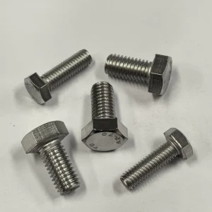 DIN933 Hex Bolts Size M8x1.25 Full Thread Hex Screws Stainless Steel Hex Head Bolts High Strength Structural Bolt