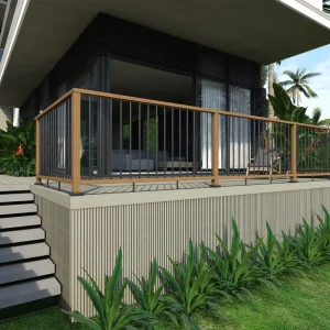 DIY Stainless Steel Baluster Railing Stair Low Maintenance Long lasting Wood Look Modern Villas Gardens Hotels