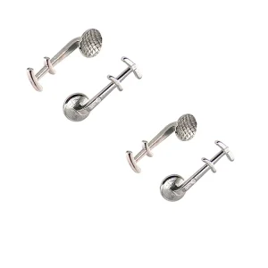 Dental Stainless Steel Metal Bracket Orthodontic Bondable Double Hooks Lingual Buttons for Teeth Braces