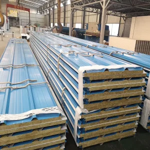Desuman SP RW 960 Rock Wool Sandwich Metal Board Fireproof Thermal Sound Insulation Waterproof Lightweight Corrugated Roof Panel