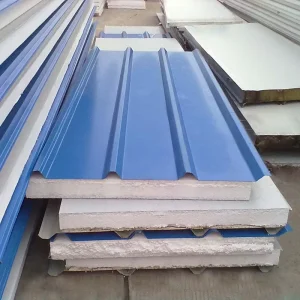 Different Size Customized Rockwool Sandwich Panel Glass Wool Sandwich Panel EPS Sandwich Panel Steel Structure Building Using