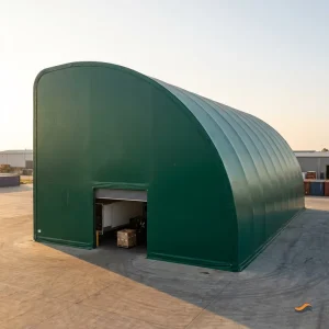 Double Chord Truss Anti Corrosion Bulk Storage Shelter Farm A Frame Gable 25x50m Light Grey PVC for Potash Chemical Storage
