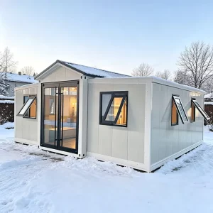 Double Glazed Sliding Entrance Door Expandable Prefab Container House Moisture Proof Detachable 2 Bedroom Modular Unit
