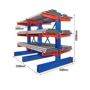 Double Side Arms and Single Side Cantilever Racking Heavy Duty Cantilever Racking System Steel Pipes Storage Display Shelf
