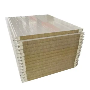 Double Side PU Sealed Rock Wool Insulated Board for Steel Structure Buildings
