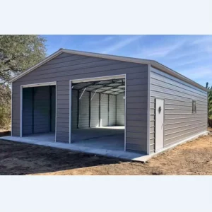 Double Slope Steel Carports & Garages Prefabricated Light Portal Frame with Easy Assembly Modern Design Warehouse Storage