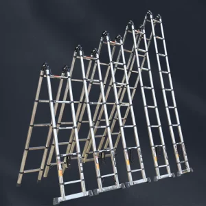 Dual-Use Stainless Steel Bamboo Joint Telescoping Ladder Portable Ladder for Industrial Repair