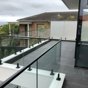 Duplex 2205 Stainless Steel Pool Fence Frameless Railing Matt Black Glass Spigot