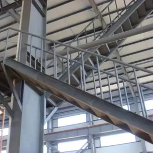 Durable Eco-Friendly Industrial Steel Structure Outdoor Stairs Anti-slip Treads Professional Welded Metal Step Ladder for Villa
