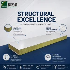 Durable Fireproof Insulated Lightweight Color Steel Sandwich Panel Waterproof Sandwich Wall Panels for Warehouse Wall
