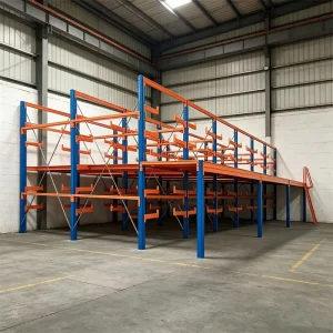 Durable Heavy Duty Cold Rolled Steel Cantilever Rack Mezzanine Floor System Industrial Grade Warehouse Storage