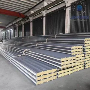 Durable Industrial Architectural Galvanized Steel Sandwich Panels Rock Wool Filled Eco Friendly ISO9001 Certified Exterior Wall