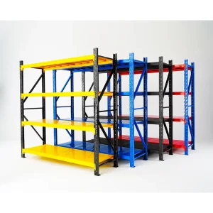 Durable Light Steel Warehouse Rack System with Robust Boltless Frame Adjustable Layers Powder Coated for Electronics Storage