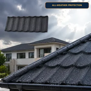 Durable Milano Stone Coated Metal Roof Tiles for Ghana Distributors Villas and Real Estate Projects