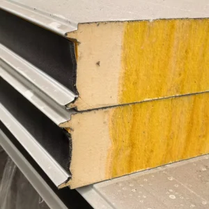 Durable PU Edge Rockwool Sandwich Panel Fireproof Mineral Wool Insulated Wall Board for Modular Prefabricated House Wall