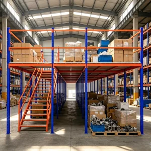 Durable Powder Coating Steel Mezzanine Loft Rack Industrial Warehouse Storage Platform System