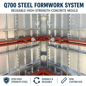 Durable Q700 Steel Formwork System Reusable High-Strength Concrete Mould for Construction