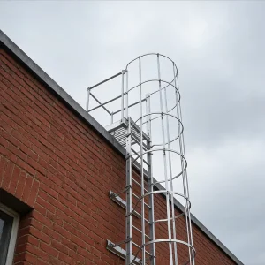 Durable Stainless Steel and Carbon Steel Vertical Access Ladder for Power Plants Refineries Warehouses High Strength Caged Ladder