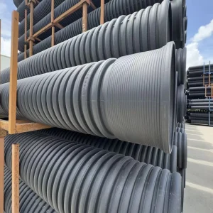 Durable Steel Belt Reinforced HDPE Double Wall Pipe DN600 for Road Rainwater Drainage