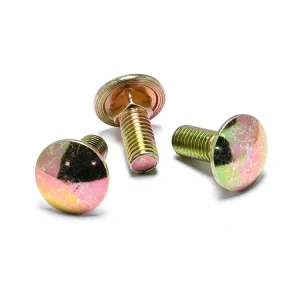 Durable Yellow Zinc Coated Carriage Bolt Fastener for Secure Timber Frame Assembly