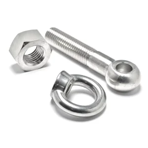 Durable Zinc Plated Threaded Eye Bolt Fastener with Nut for Secure Industrial Rigging