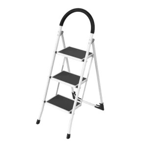 EN14183 Kitchen Small Steel Foldable Stepping Ladder Stool Slim Design Portable Household Metal 2 3 Step Ladder with Handrail
