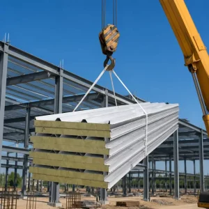 EPS PU Rock Wool Glass Wool Sandwich Roof Panel for Cold Room Workshop Hotel Applications