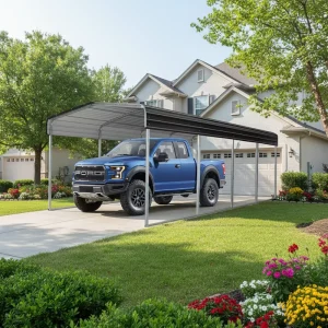 ESGC1015 H260 Outdoor Steel Frame Waterproof Carport with Durable High Quality Modern Design for Single Car Parking Canopy