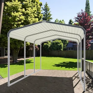 ESGC1015-H260 Steel Garage Carport Outdoor Waterproof Durable Easily Assembled Single Carport With Modern Design