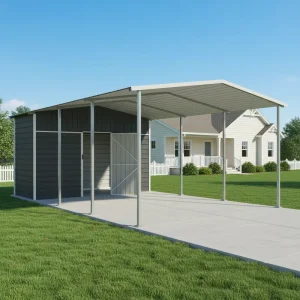 ESGC1120-H260 Heavy Duty Prefab Steel Carport Shed with Peak Roof