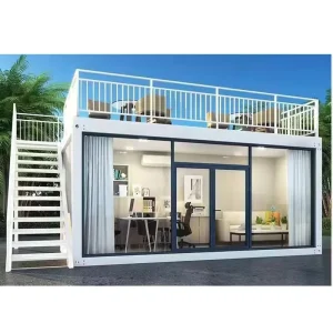 Easily Assembled Steel Structure Platform Double Roof Prefab Expandable Mobile Container House Portable Luxury Modern Home