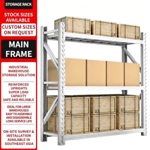 Easy Assembly Card Slot 300kg Per Layer Cold Rolled Steel Epoxy Powder Coated Heavy Duty Industrial Rack Racking