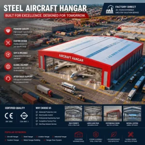 Easy Erect Prefab Steel Structure Aircraft Hangar Personal Airplane Garage Maintenance Shed
