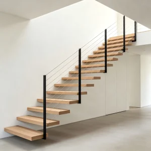 Easy to Install 304 Staircase Railing Matter Black Cable Railing System
